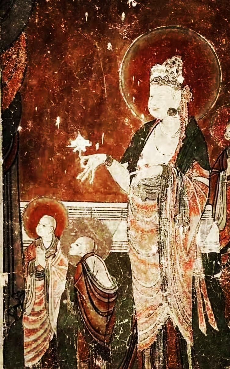 莫高窟宋元时期壁画。莫高窟壁画宋元以后，封建社会由高峰逐渐衰落，在敦煌壁画中也有所表现，具体为佛像造型趋纤细、繁琐，没有了唐壁画的自信华丽而不媚俗之气韵。尽管宋代的文化艺术处在上升发展时期，画师文人地位也空前提高，但缺少大国盛世之风韵。