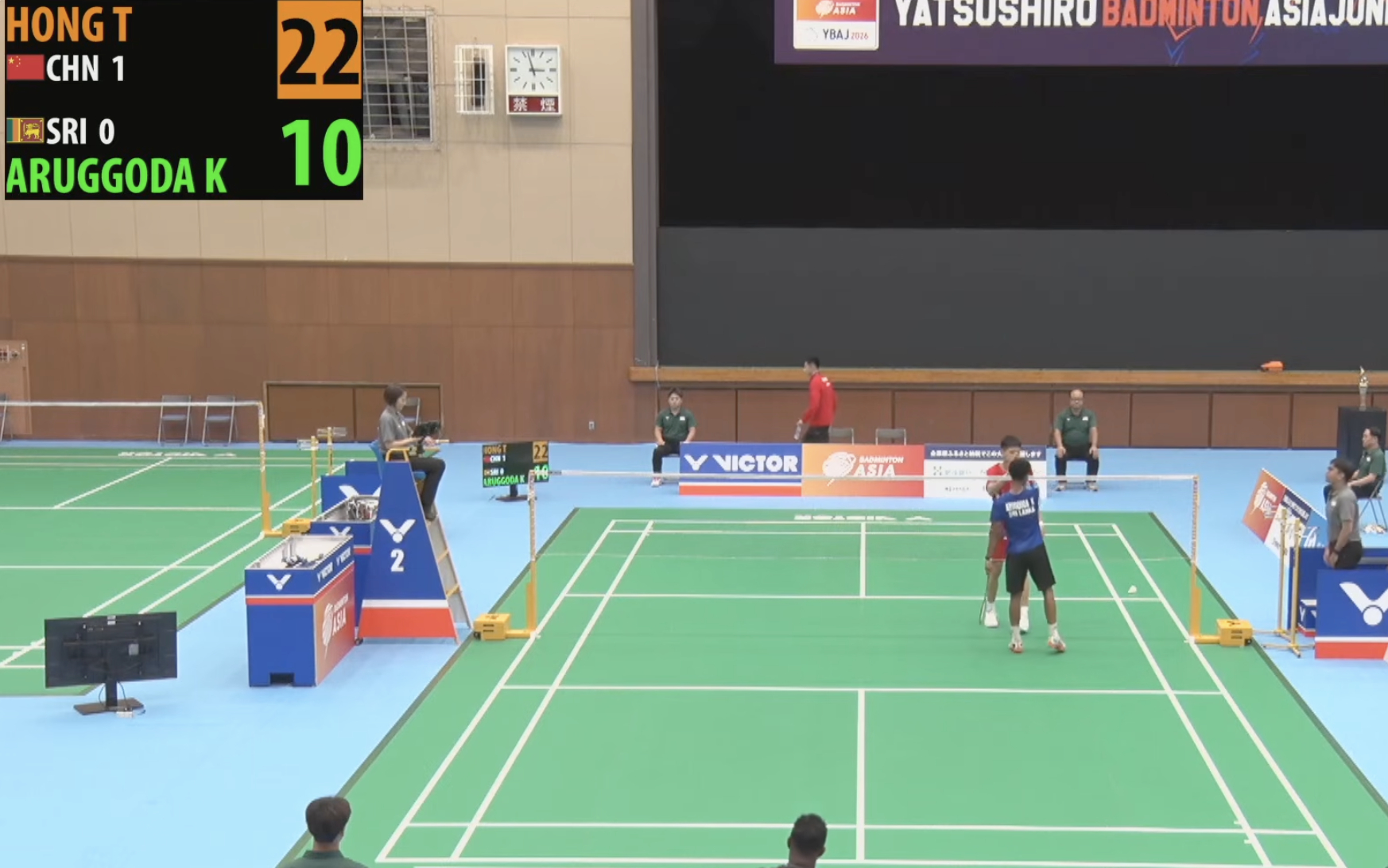 小组赛：中国🇨🇳 1-0 🇱🇰斯里兰卡，第2盘：22-101、章艺馨 1