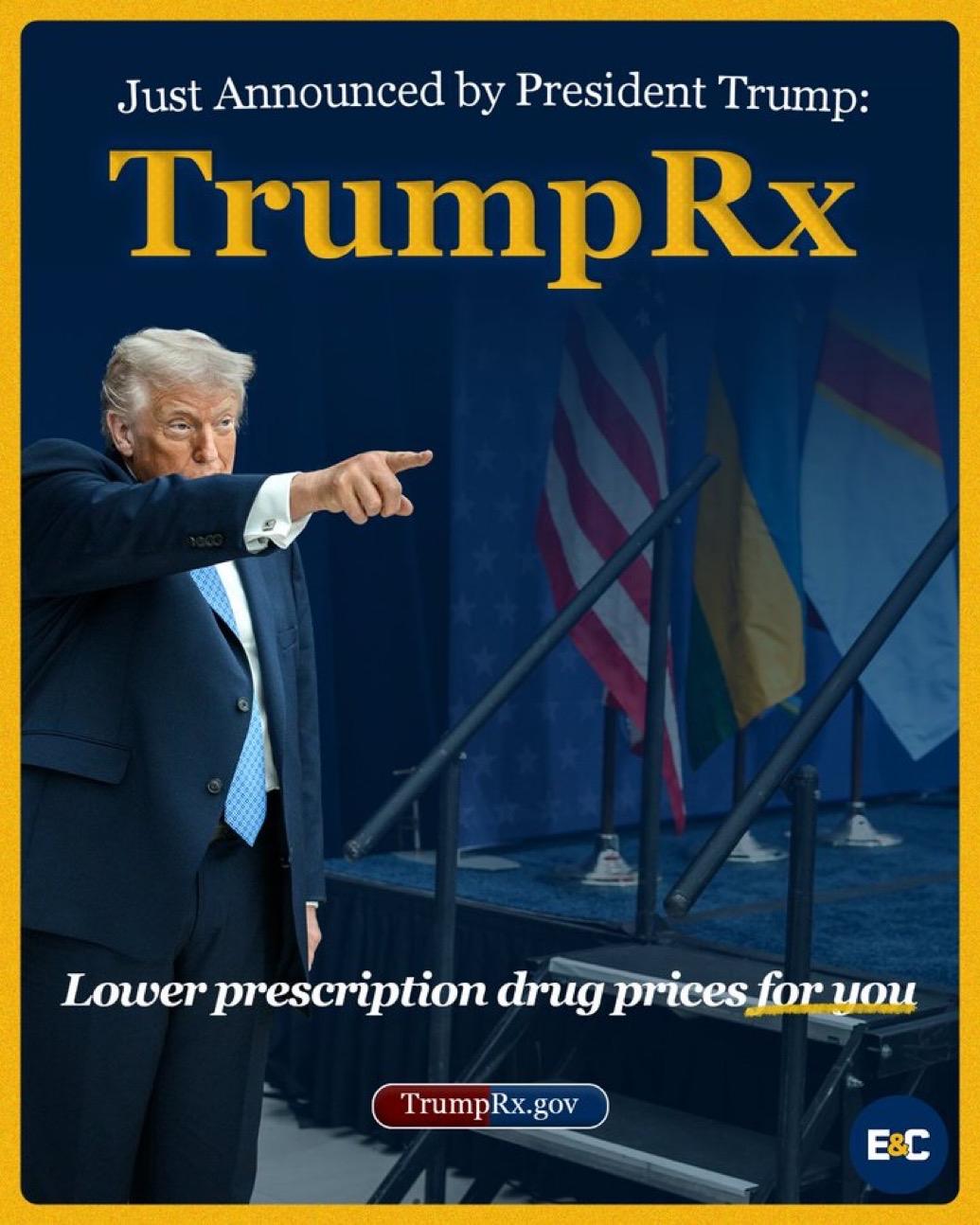 特朗普宣布推出政府运营的网站特TrumpRx（特朗普药店），旨在让患者直接与药品