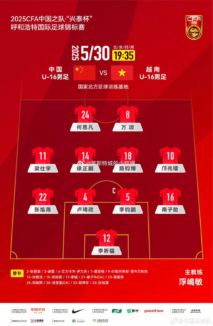 U16国足vs越南U16 全场比赛结束 中国U16国少2-2战平越南U16国少 