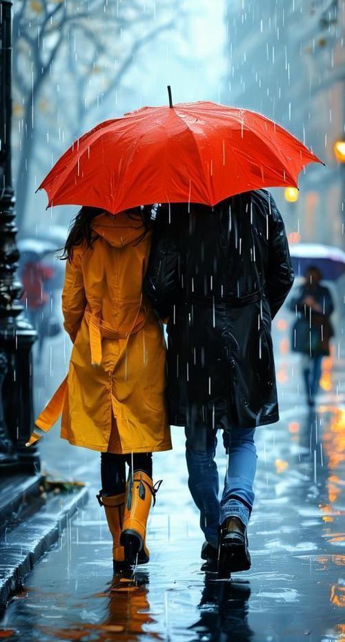 《难忘风雨中》

外面的雨下个不停
我想起那个风雨中
我为你亲手撑着伞
你望着我