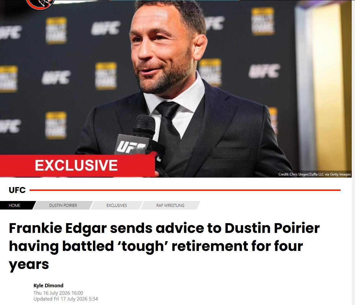 “松鼠”弗兰基·埃德加(Frankie Edgar）给“钻石” 达斯汀·普瓦里尔