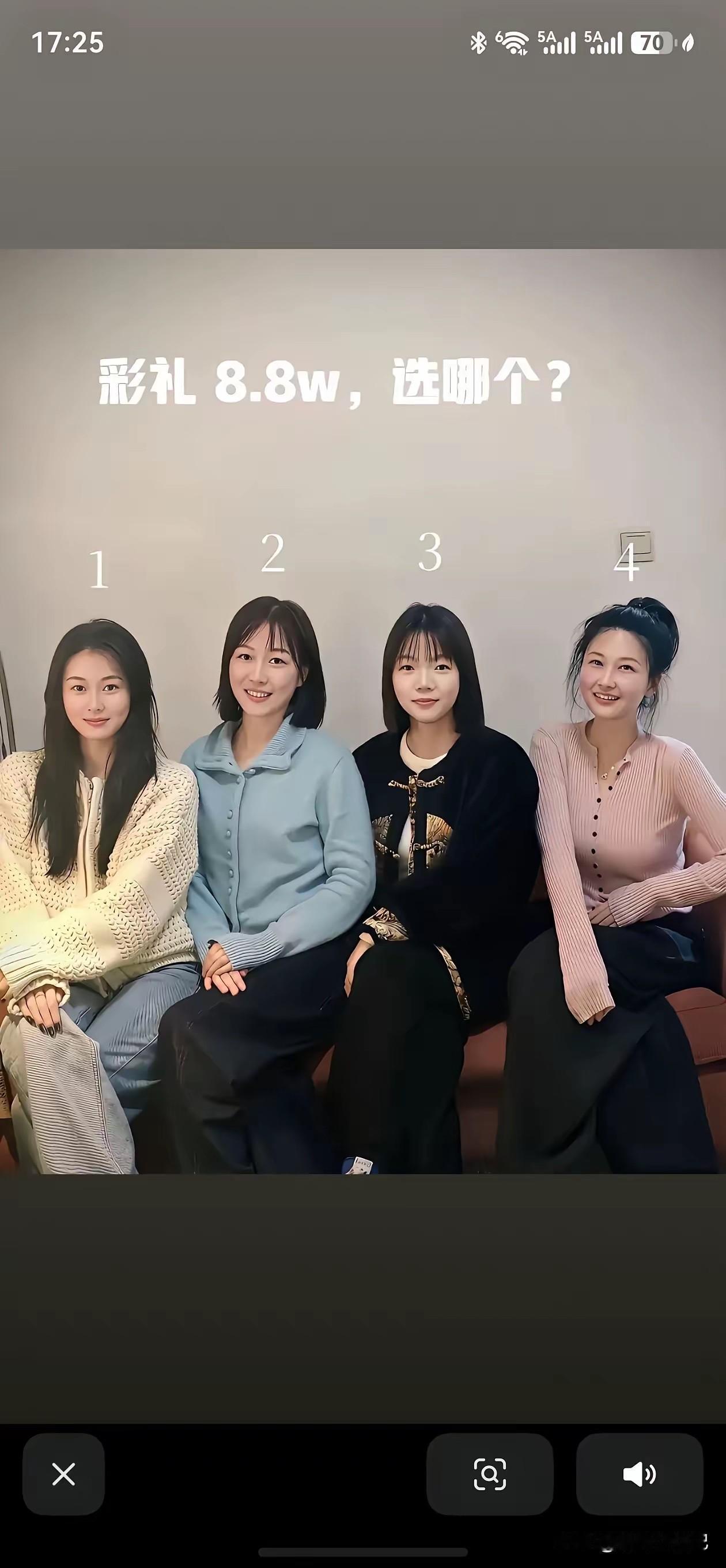 还是4号，看起来脾气性格比较好。