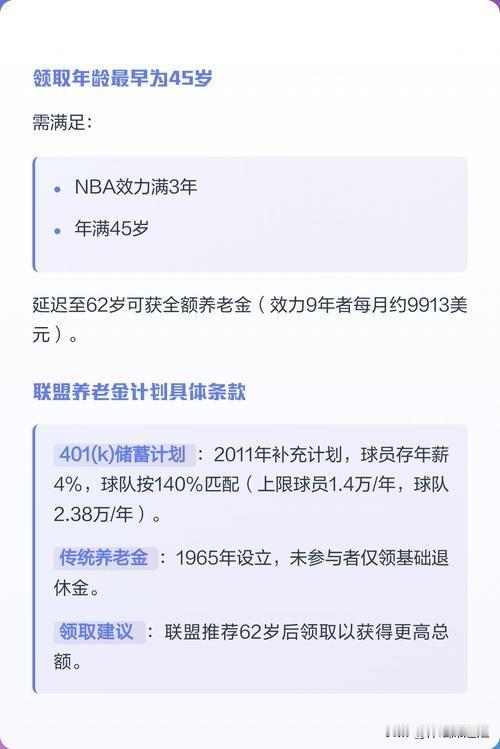 詹姆斯打满23个赛季，退休金真能领到手软？真相可能让你大吃一惊。

网上流传着一