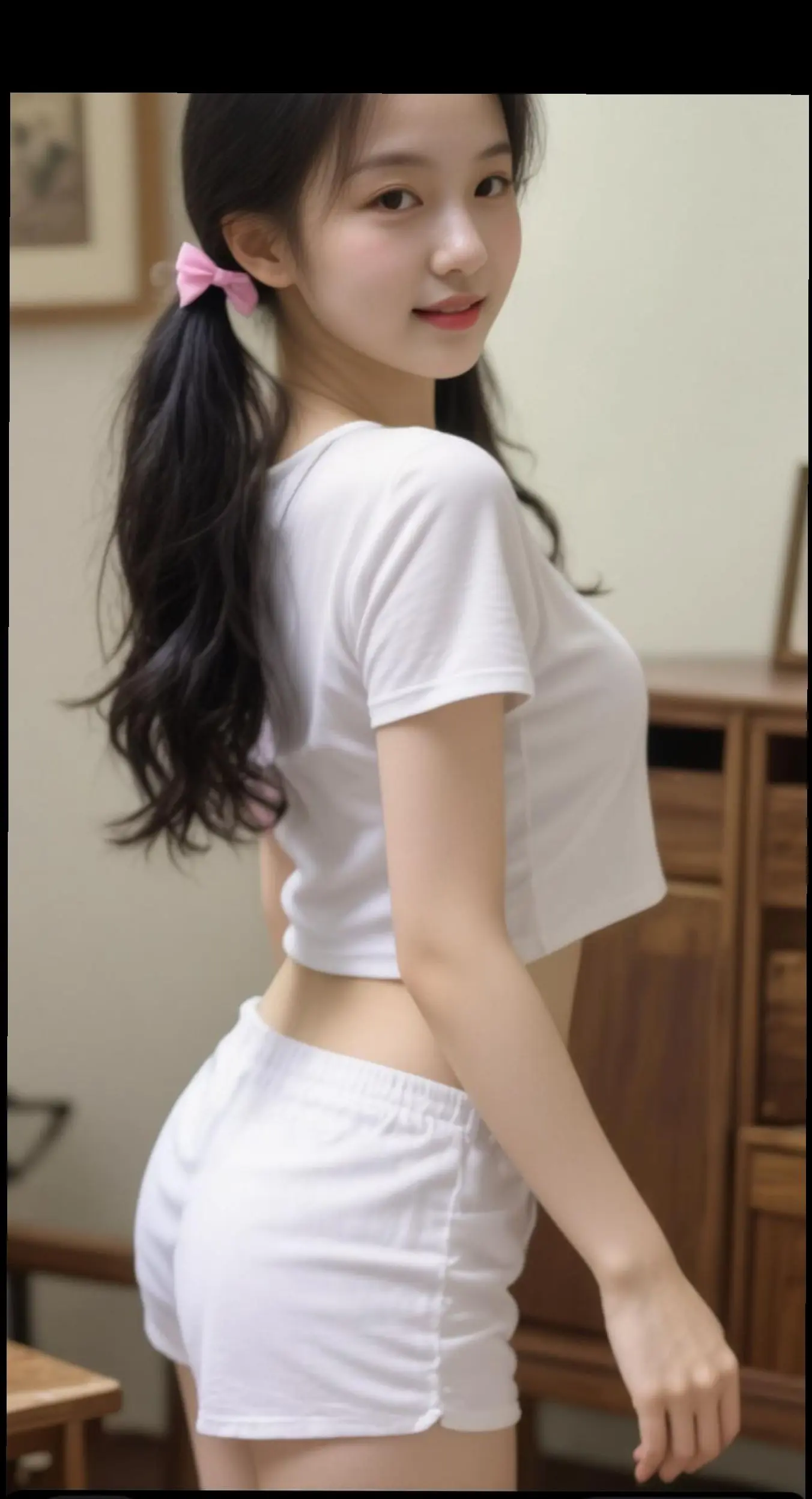 AI双马尾居家照 ai创作