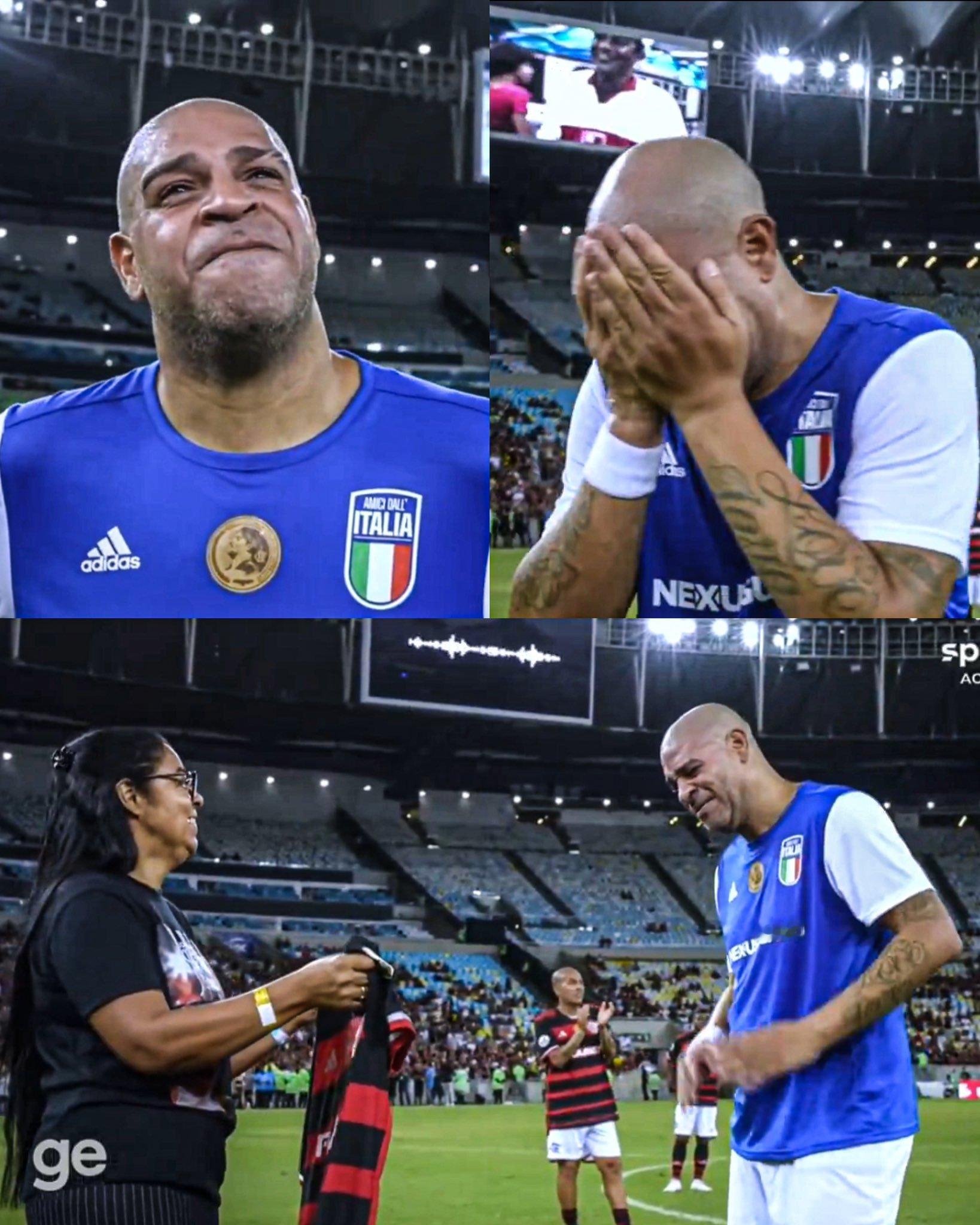 阿德里亚诺的父亲阿尔米尔在他的告别赛中给他留下了用人工智能重新创建语音留言：“非