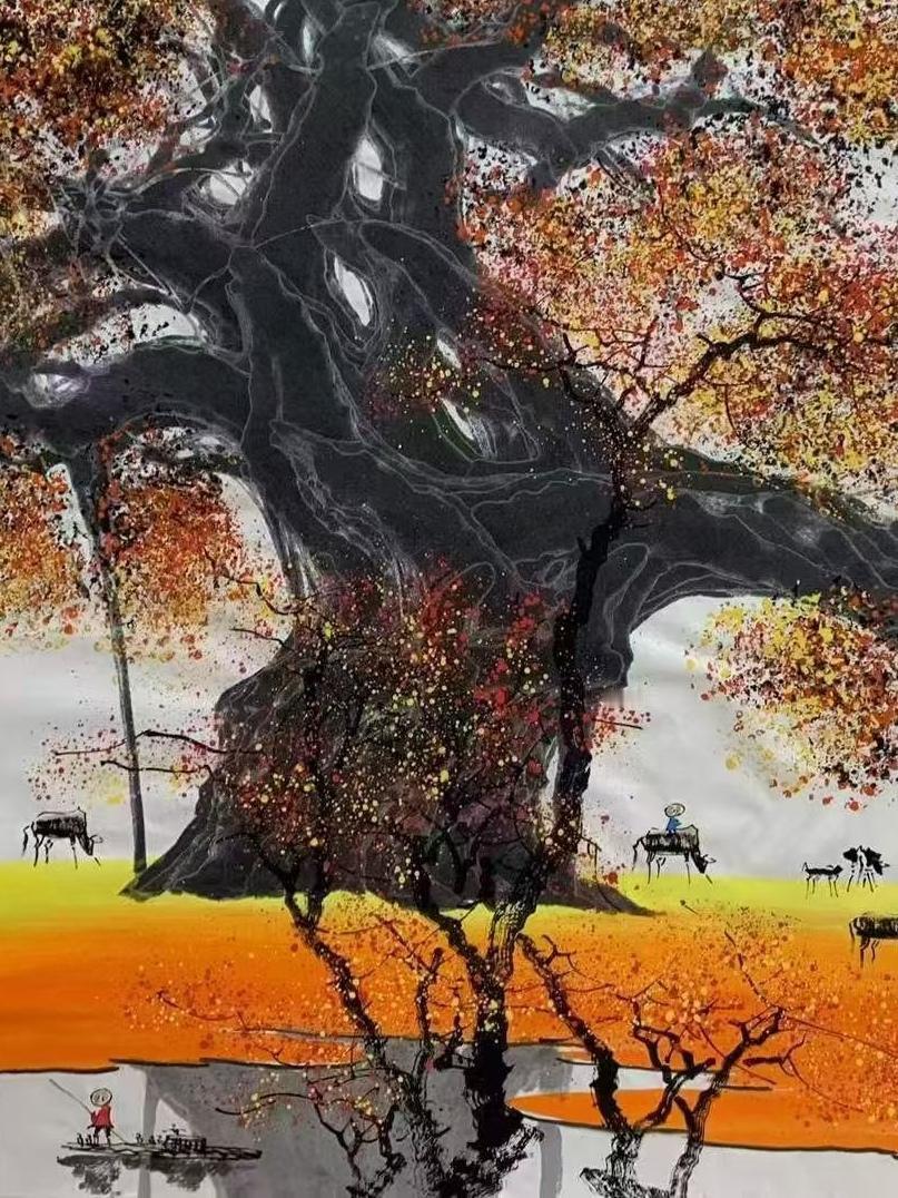 《七律～贺喜回国感》

异国他时岁月红，
仙哥别意写诗东；
同心此地乾坤白，
玉