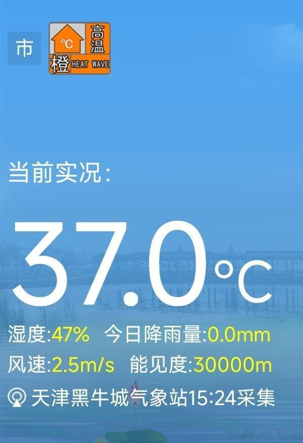 市区气温达到37.0℃，这是7月3日之后，再一次冲上37℃ 