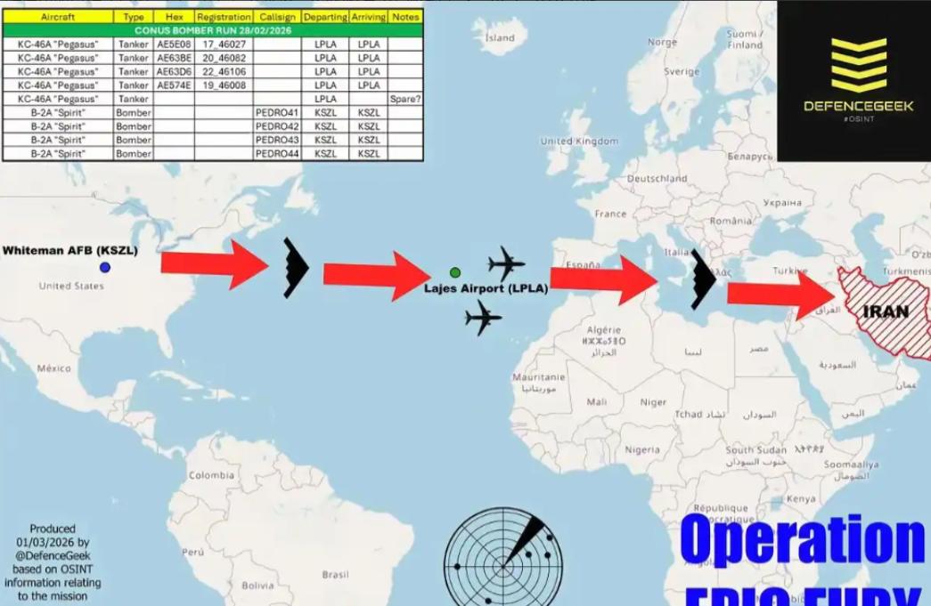 什么叫灭国级轰炸？美伊开战第八天，六架B52和四到六架B2，以及众多B1B轰炸机