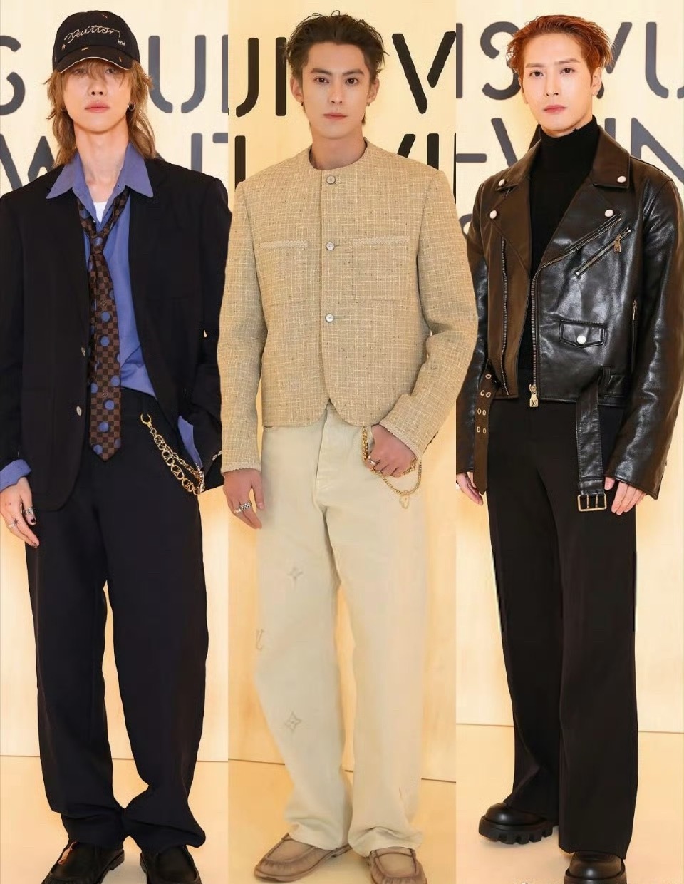 王嘉尔、王鹤棣、徐明浩看秀生图 