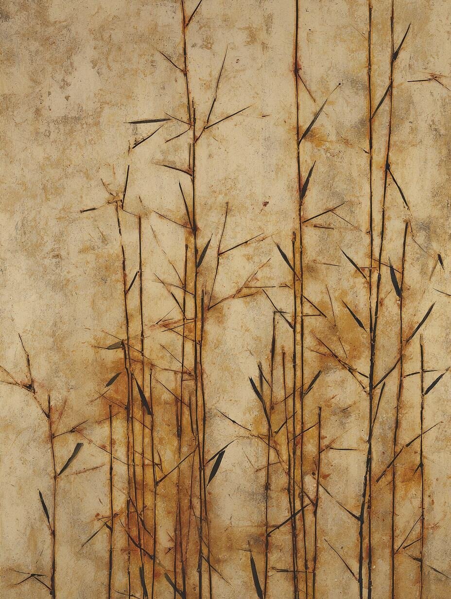 褐笺竹纹 | 褐脉如笺，细笔成章；竹意不写，节律自鸣。 