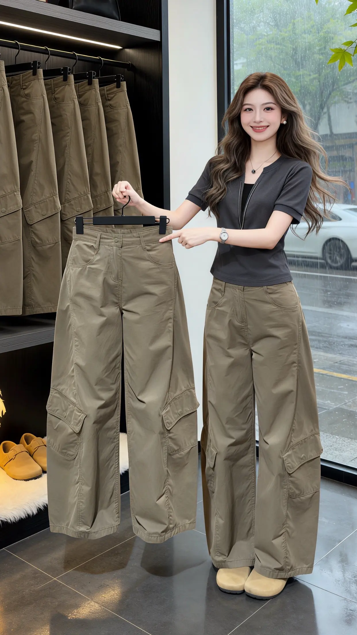 高颜值炸街女工装裤 百搭神裤人手一条 显瘦显高显腿长裤子 一周穿搭潮裤...