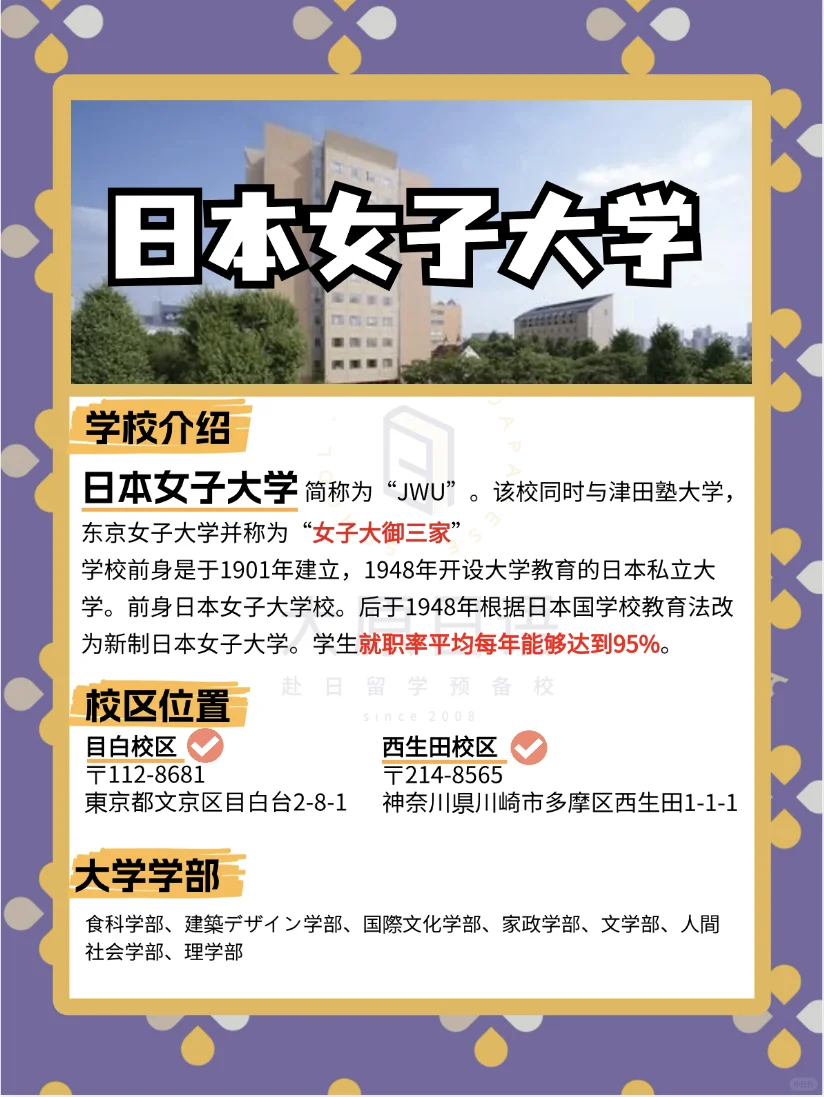 🌸2025日本大学报考篇章-日本女子大学