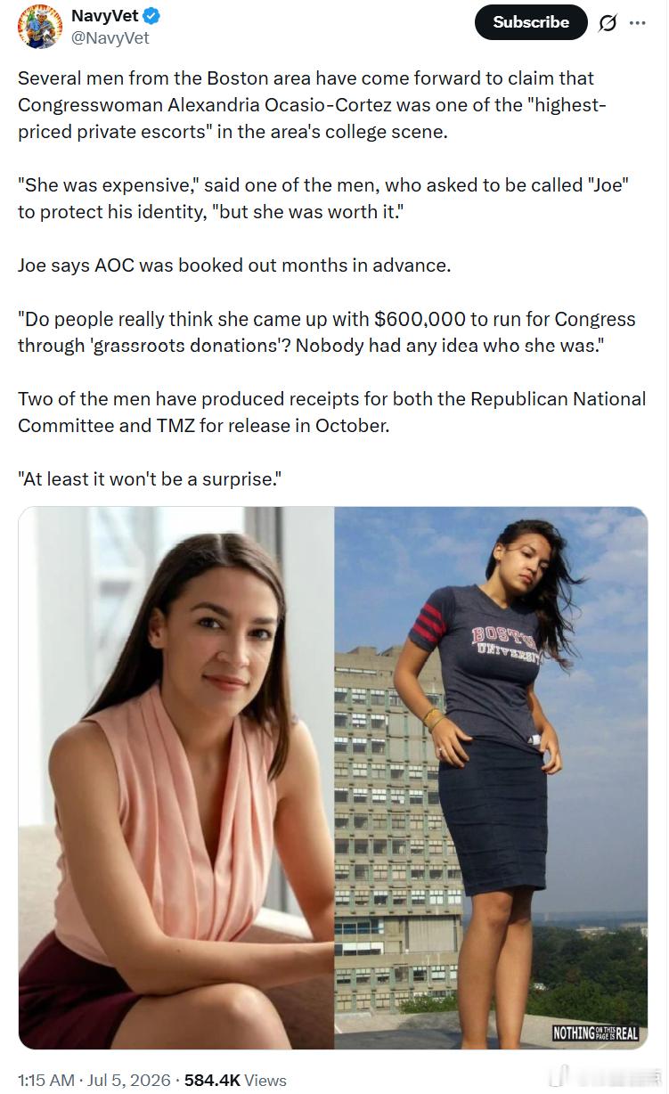 波士顿地区有几名男子站出来声称，众议员亚历山德里娅·奥卡西奥-科尔特斯（AOC）