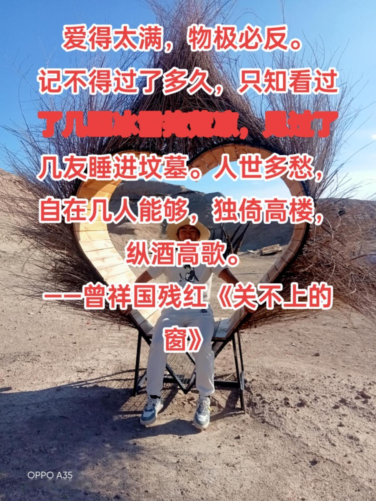 爱得太满，物极必反。
记不得过了多久，只知看过了几回冰雪掩荒凉，见过了几友睡进坟
