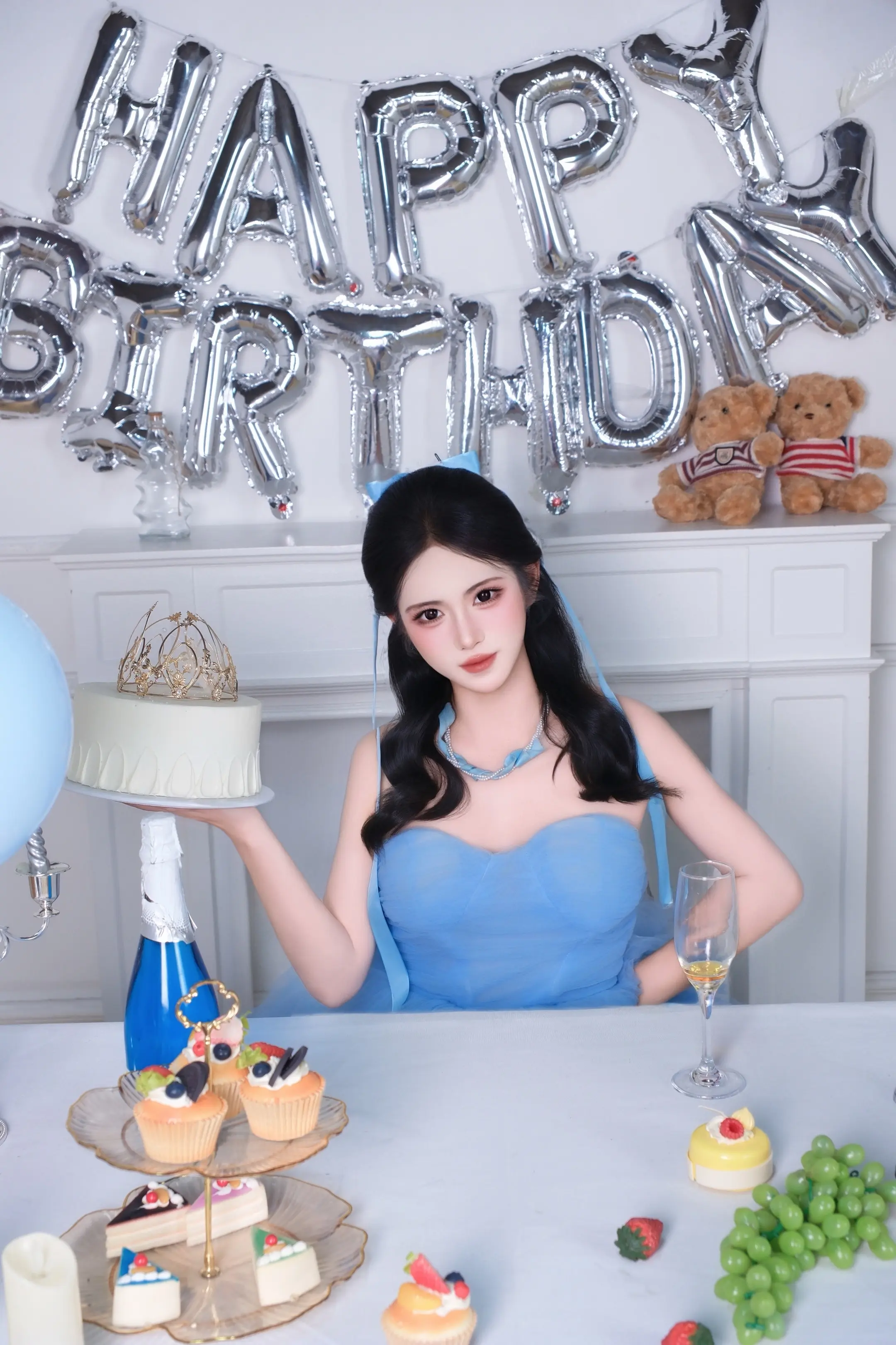 教师节的生日用蓝色裙纱存档🎂