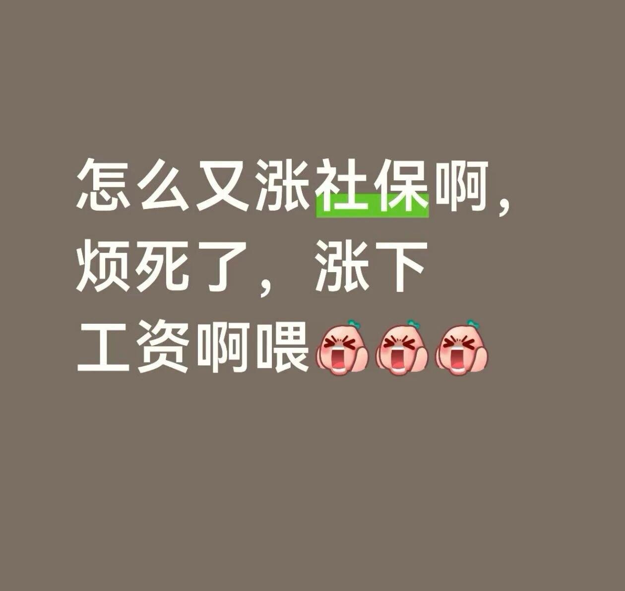 这个月工资到账，我一看数字直接叹了口气——社保又双叒涨了，工资倒是纹丝不动，到手