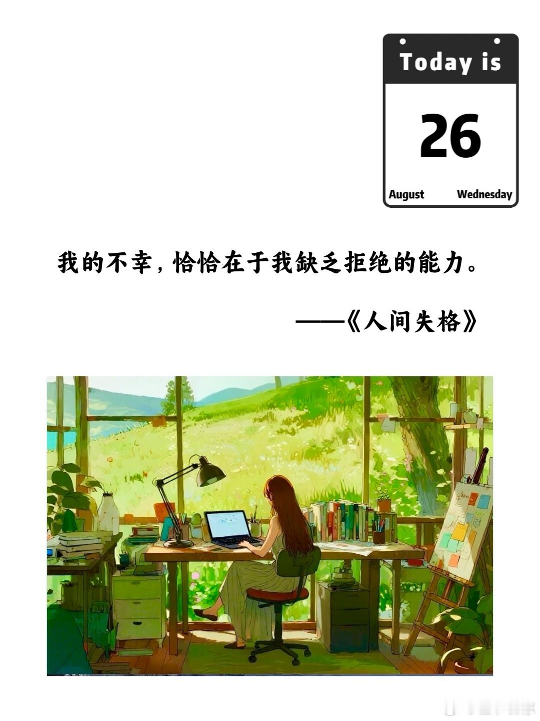我的不幸，恰恰在于我缺乏拒绝的能力。——《人间失格》 ​​​