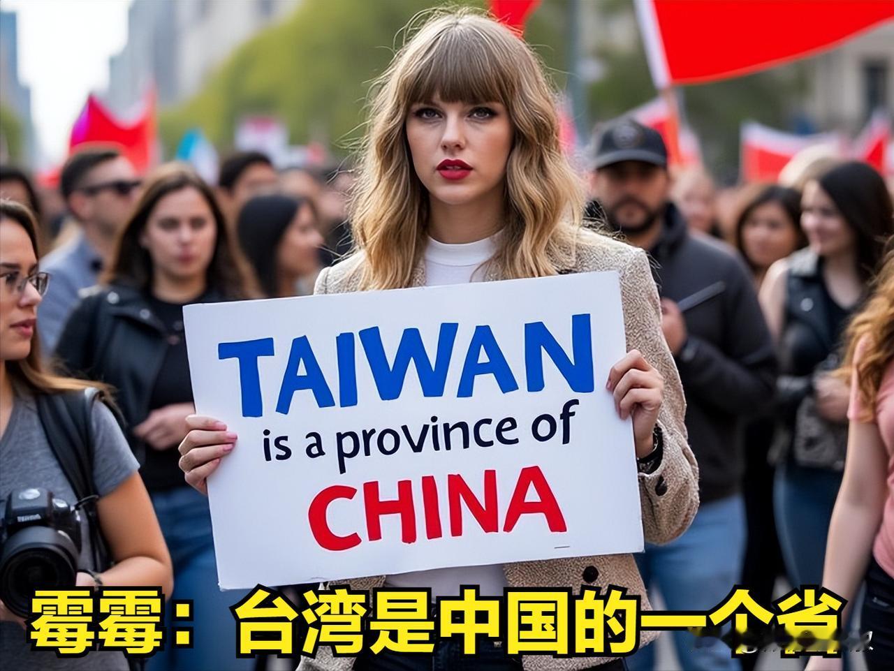 霉霉（泰勒.斯威夫特 Taylor Swift ）在近期的公众活动中举出了“台湾