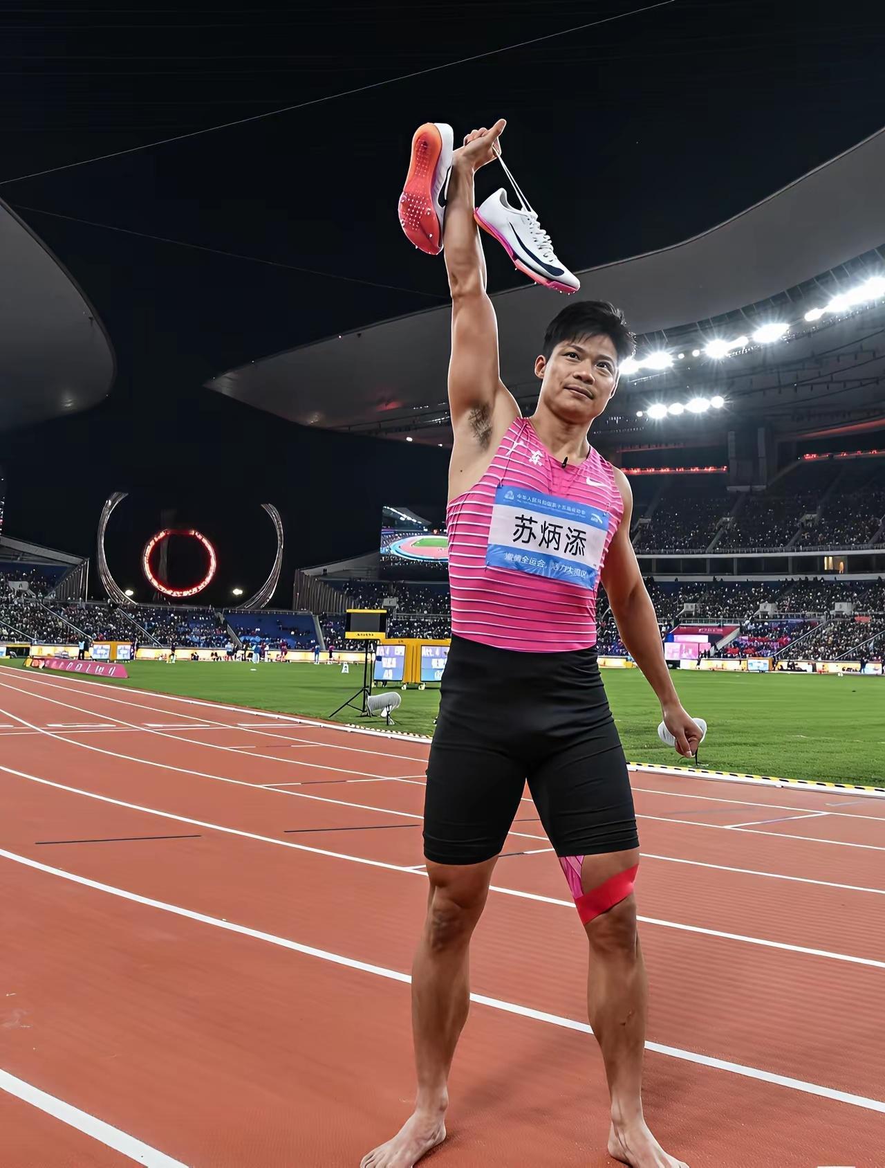 满足了，全国观众都知道了苏炳添选择在这个时候退役，拿他自己话讲就是不想悄无声息地