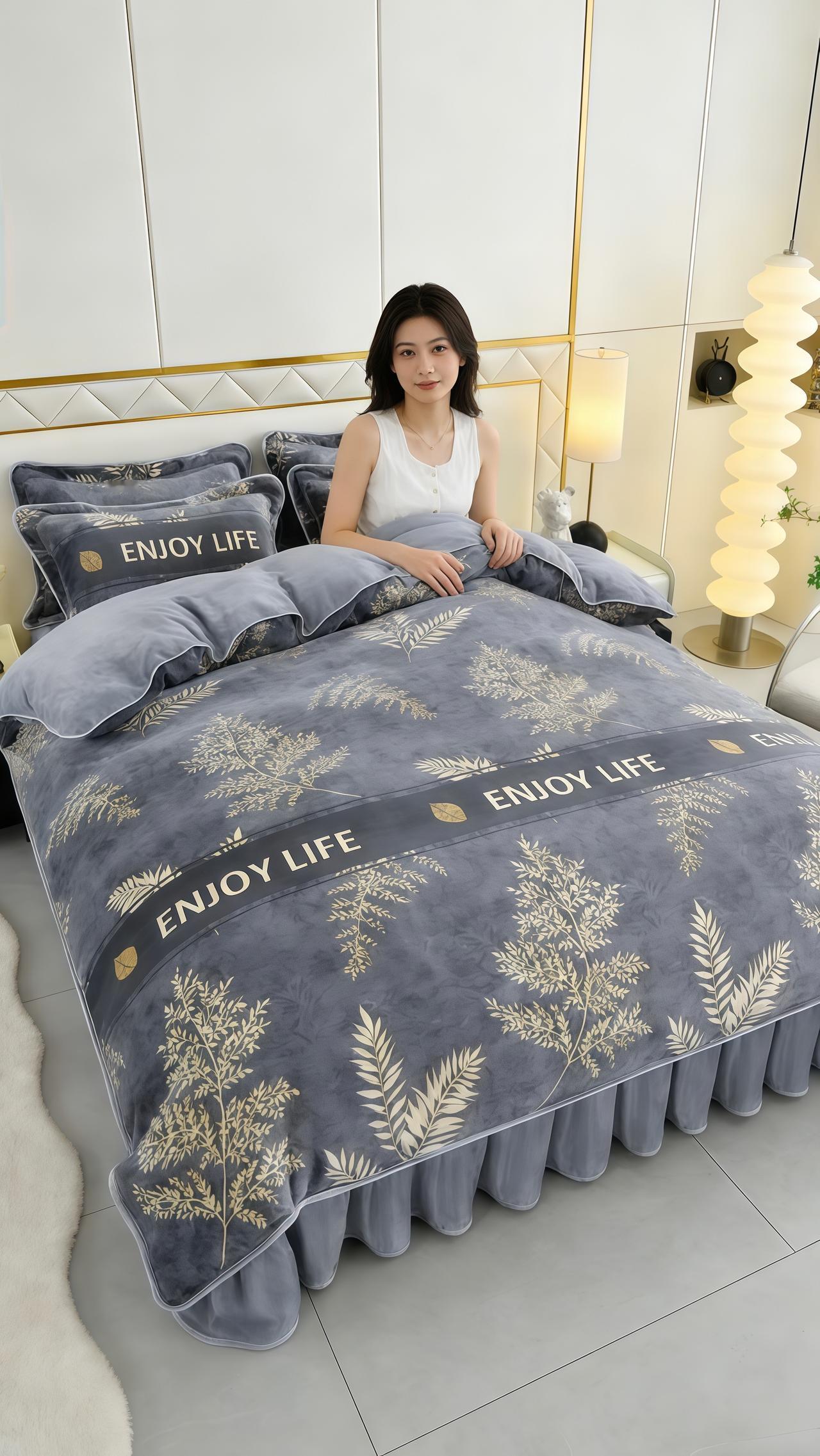 加厚牛奶绒四件套