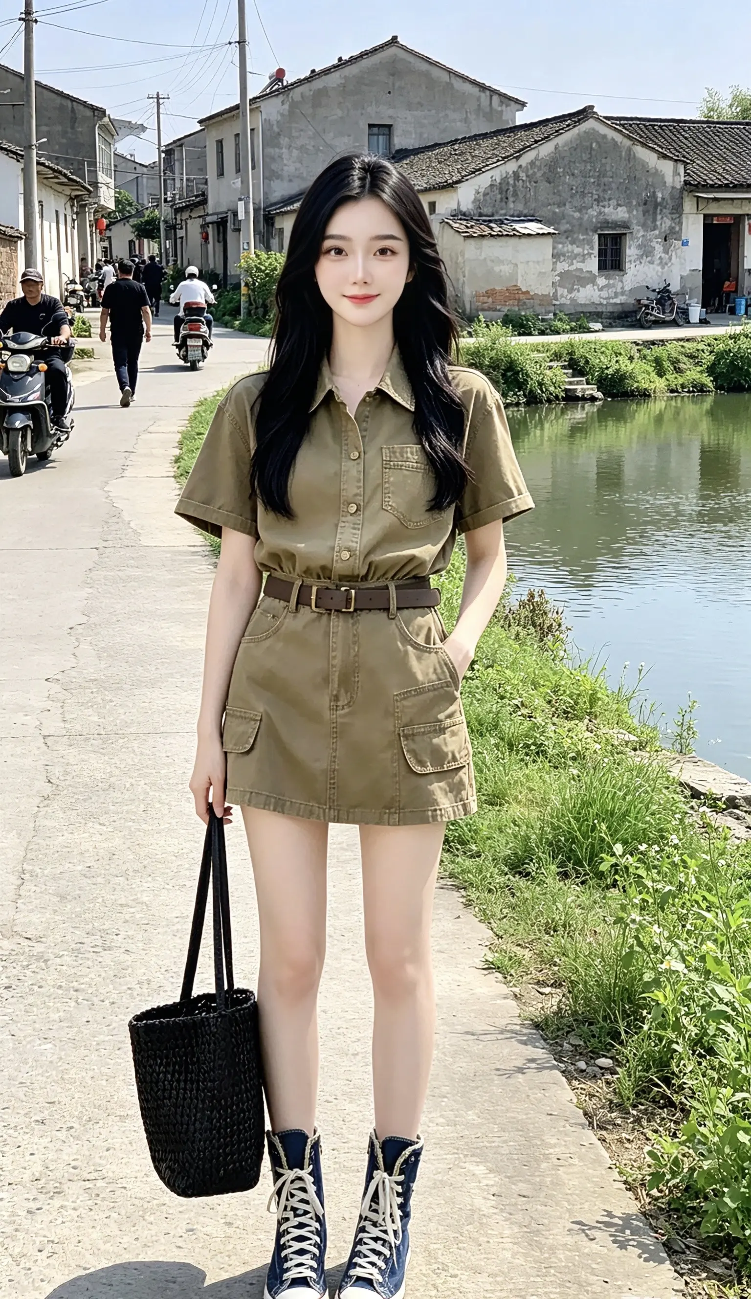 工装短裙搭配 复古风工装连衣裙 回头率超高的夏日look 休闲工装短裙