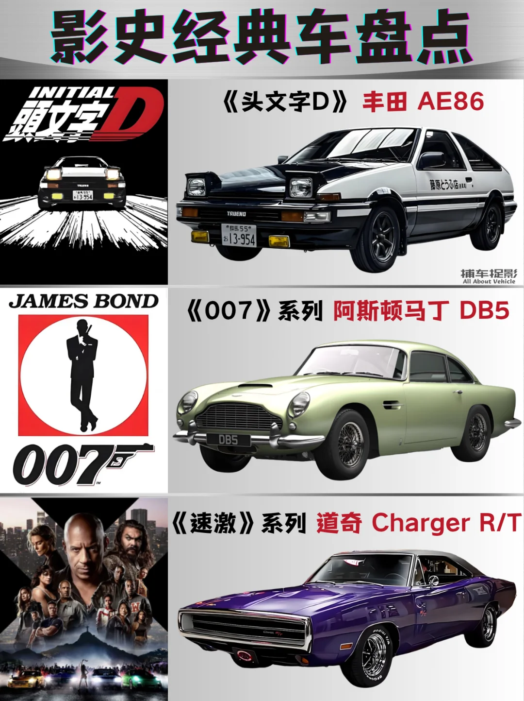 🚗经典电影车大赏！这些车你认识几辆？