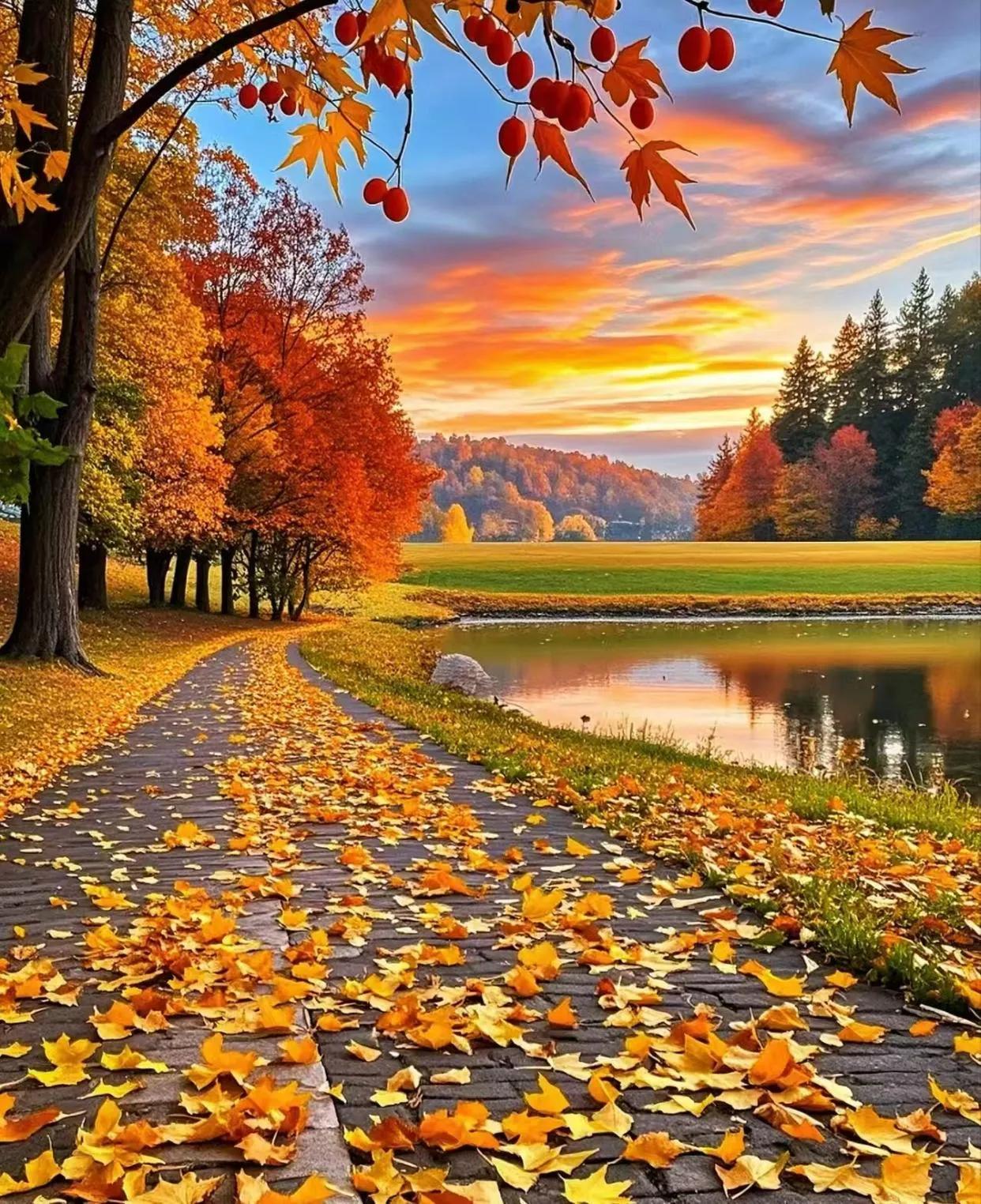 秋，总是以一种温婉而深邃的姿态，悄然降临于岁月的长廊。它不似春的明媚张扬，没有夏