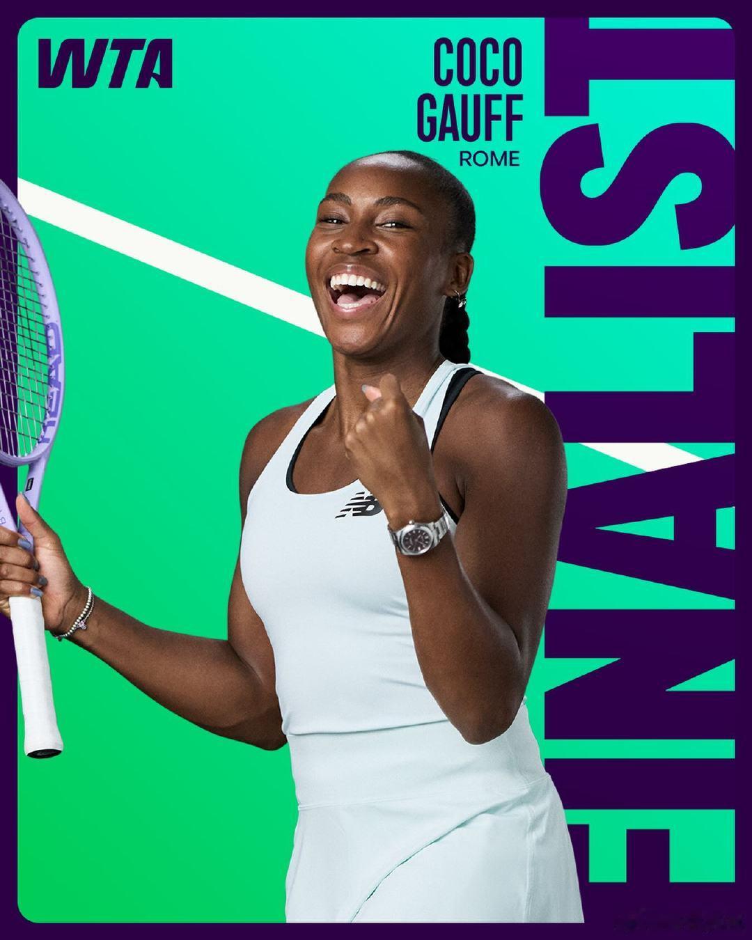 高芙冲击罗马首冠 WTA1000罗马站女单决赛，3号种子高芙对决7号种子斯维托丽