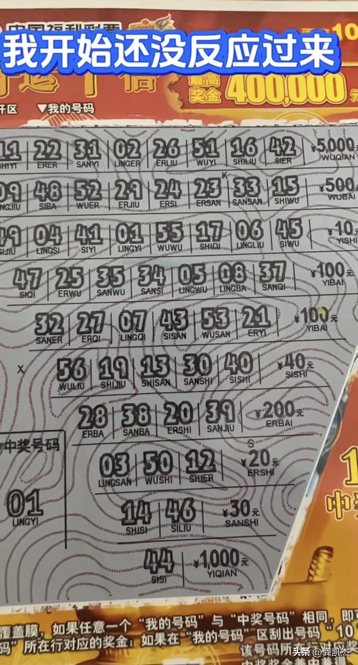 大家帮忙看一看，有没有中巨奖？