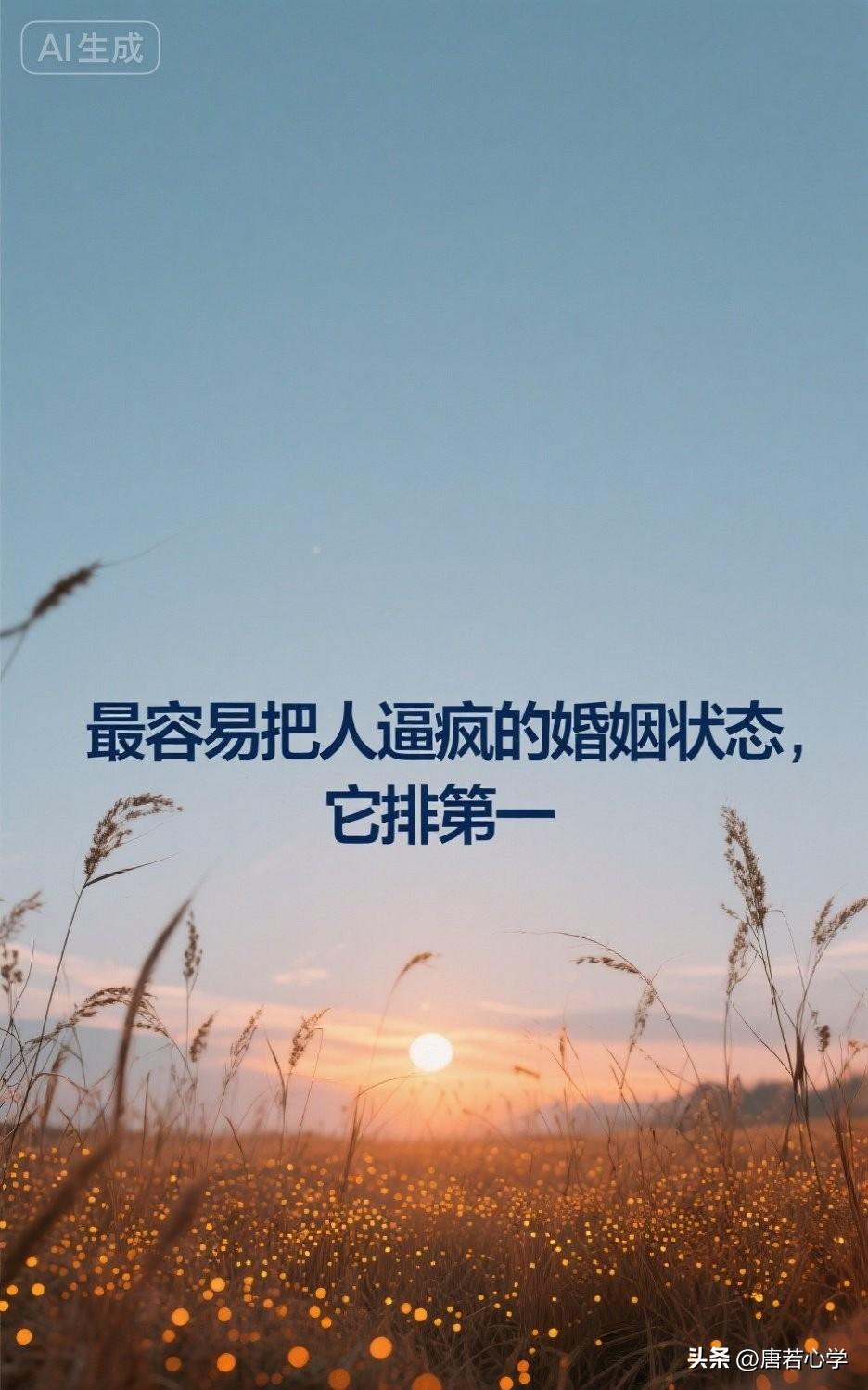 最容易把人逼疯的婚姻状态，它排第一

有句话说透了婚姻里最隐蔽的酷刑：
“结婚多