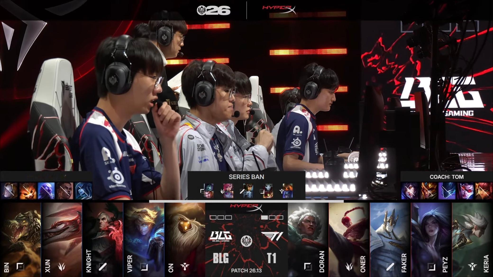 【2026MSI 】 GAME 02 vs BLG第二局BP如下T1T1LOL