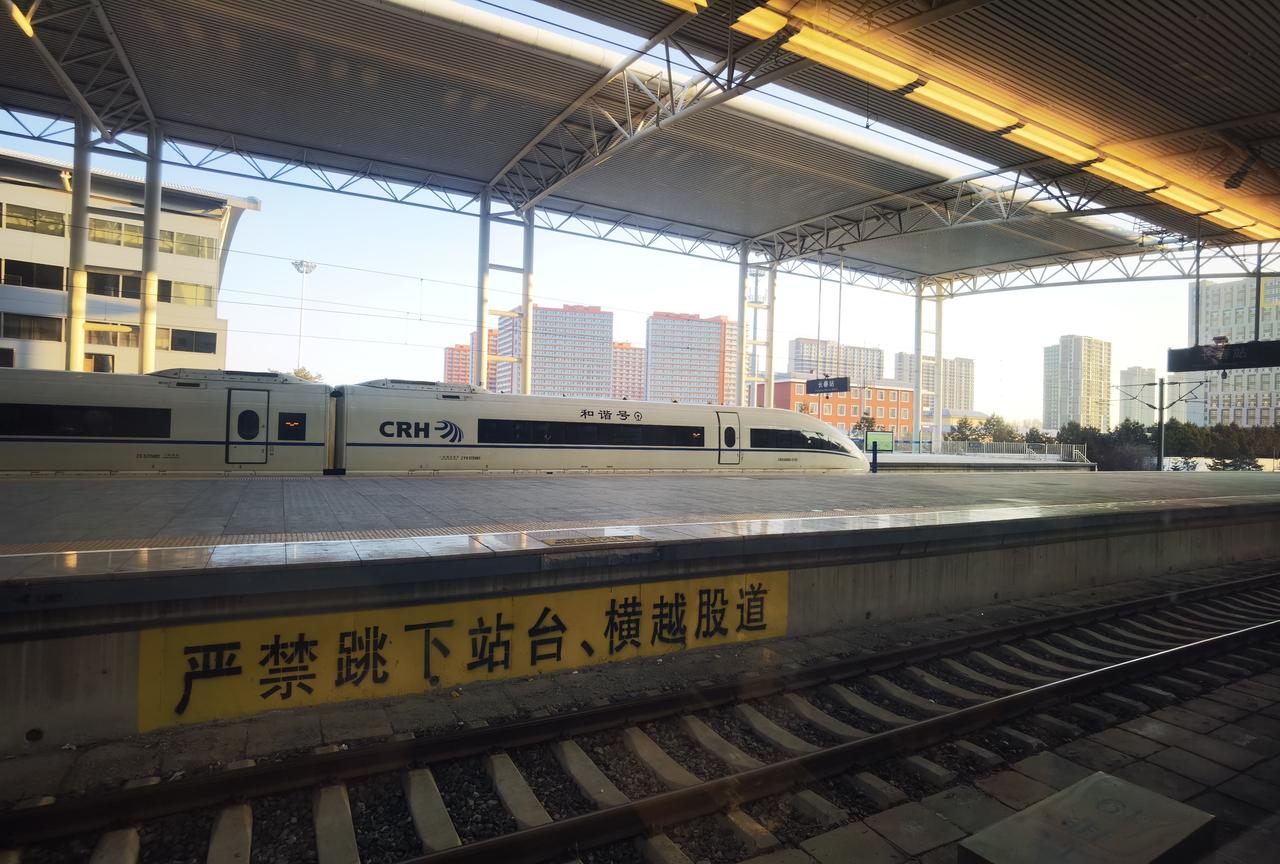 今天，乘坐C1303动车长春至长白山，广播员说：请带小孩的旅客看管好自己的小孩？