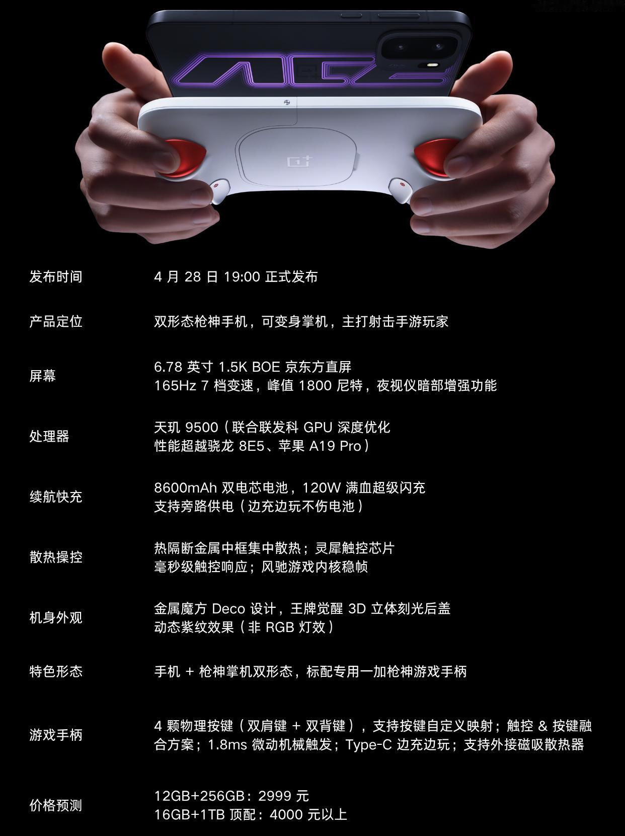 4.28 发布！射击手游党可以蹲了
真的被一加这个思路惊艳到！手机 + 枪神手柄