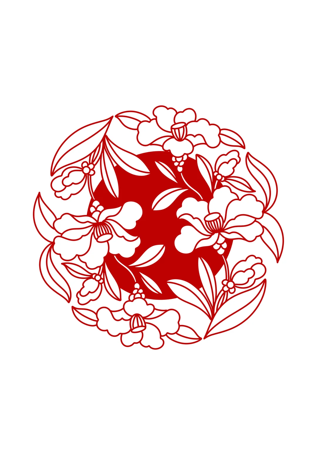 传统图案纹样·茶花纹