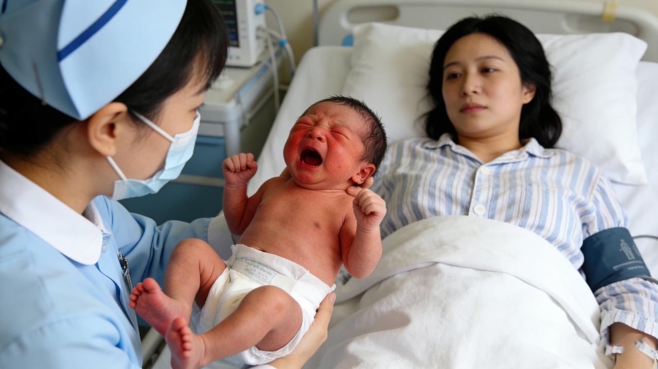 母爱真是太伟大了。山东一医院，刚出生的宝宝哭闹不止，护士束手无策。凑近妈妈身边后