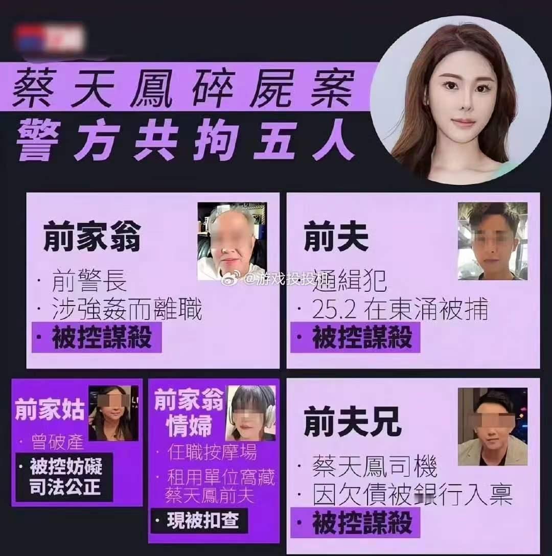 2023年2月21日，28岁的名媛蔡天凤出门去接与前夫的女儿，自此人间蒸发 。警