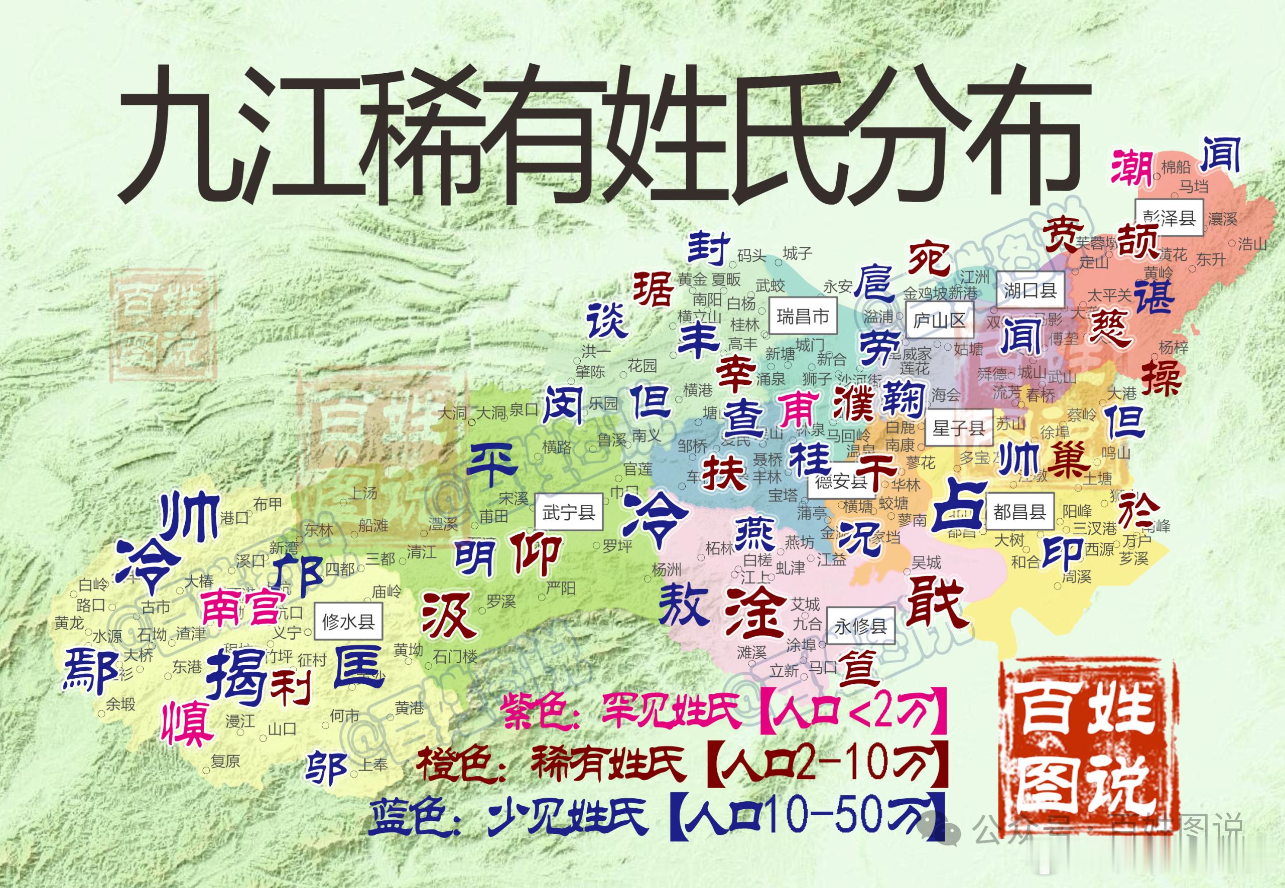 【江西九江稀有姓氏分布，你见过哪些】—————百姓图说 