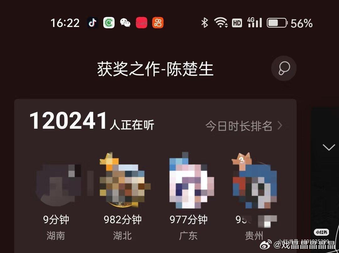 笑发财了，陈楚生的《获奖之作》在酷狗爆了！12万＋人同时在听这首歌！评论区超级多