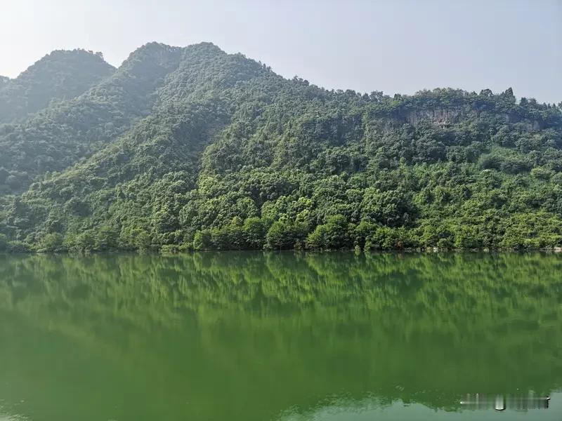 瞅见这副“远观青山绿水，近赏绿树红花”的对联，一下子就感觉意境直接拉满了。上联“