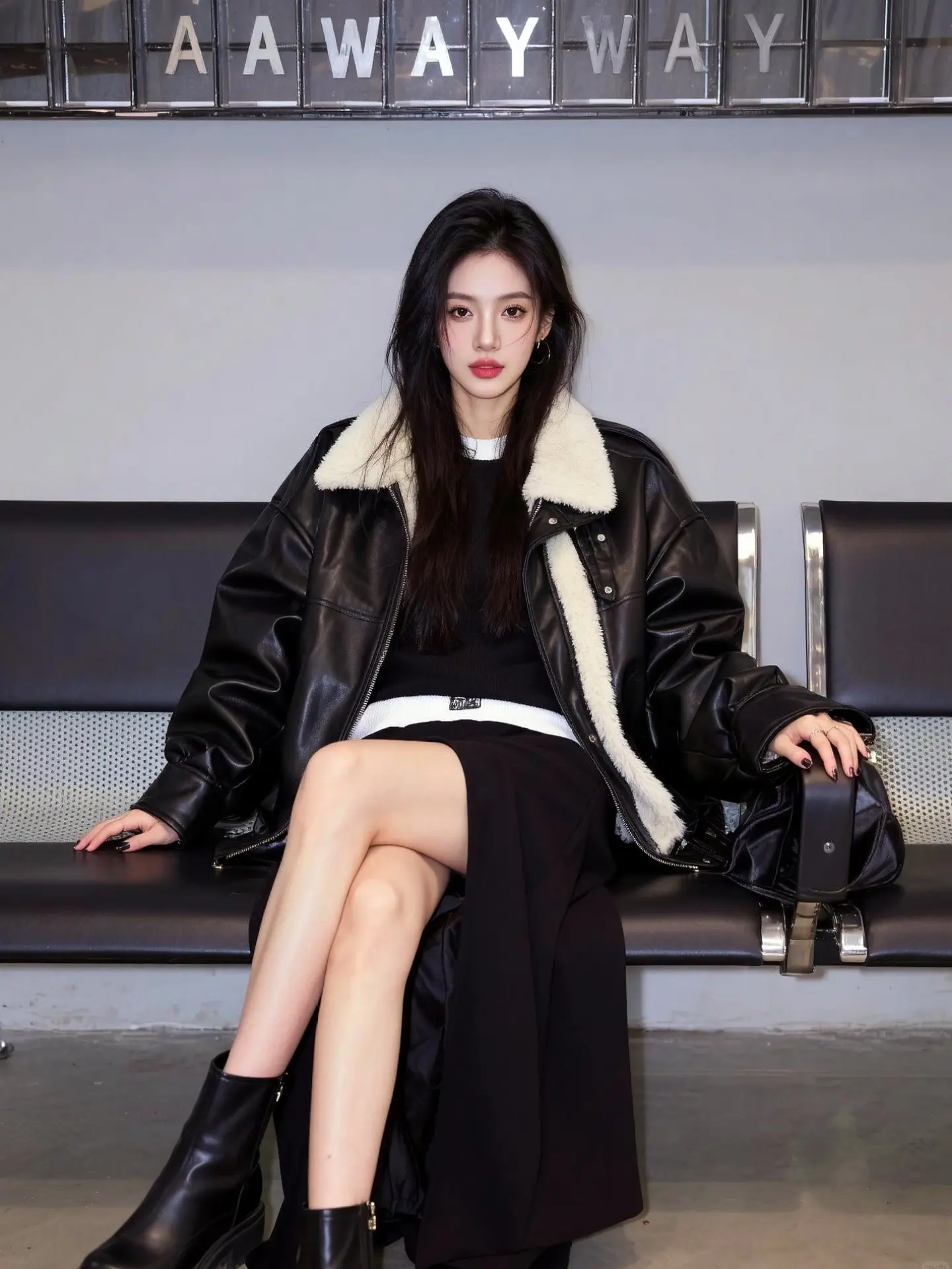 AI冷感坐姿照 随变ai随便玩 玩法合伙人计划 随变一拍都很夯 皮衣搭配