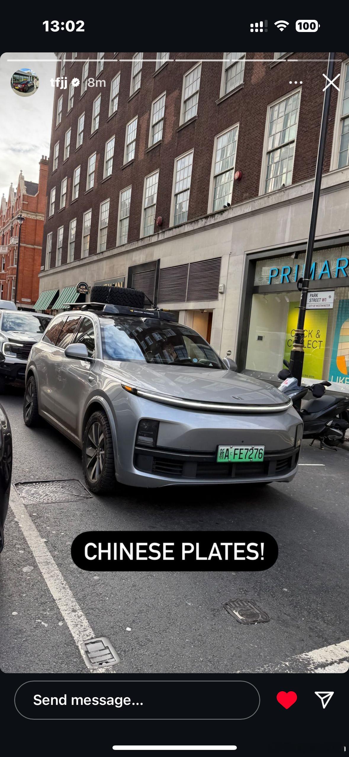 继小米之后伦敦又来了一台国产绿牌车[doge]不过看车牌应该比之前来的其他朋友省