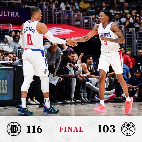 #掘金vs快船##NBA季前赛# 快船116：103掘金，快船战胜掘金！乔治 2