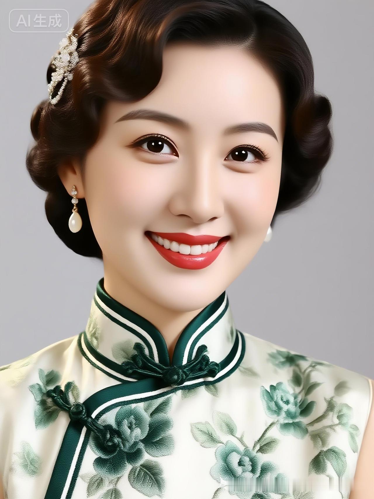 这是一位穿旗袍的漂亮女士。
