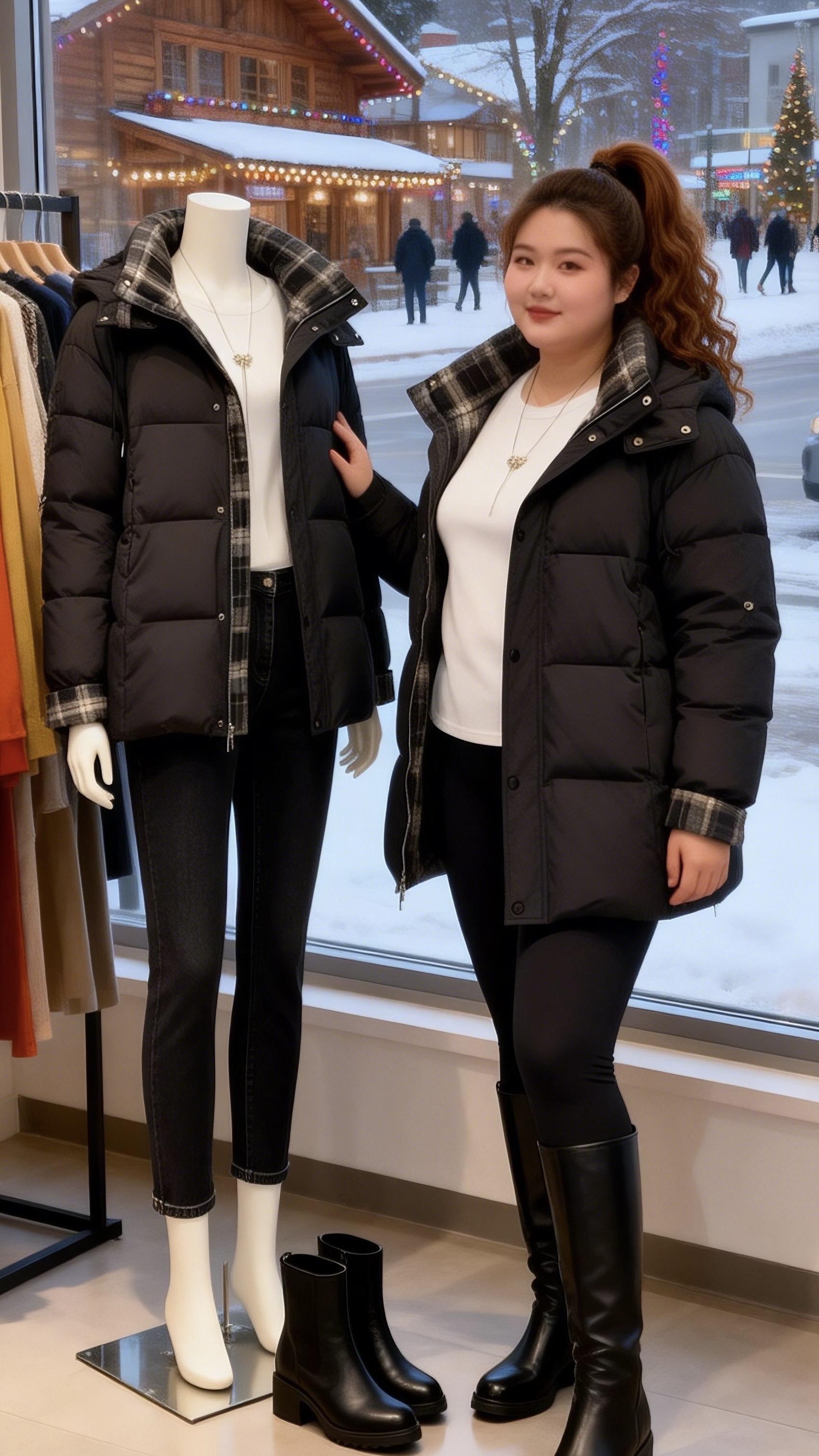 冬季穿搭 保暖外套 大码女装 冬天就是要穿得暖呼呼 原来我是冬日穿搭小天才