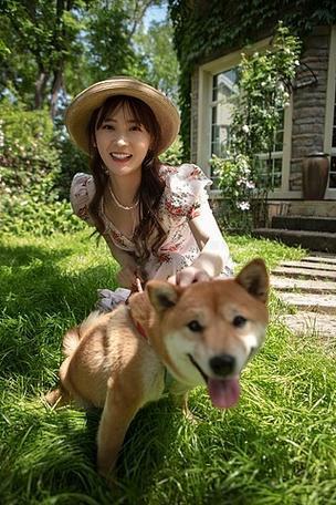 从作品中不难看出友友与宠爱狗已结下深情厚谊，尤其是狗通人性，成为人类无言朋友，当