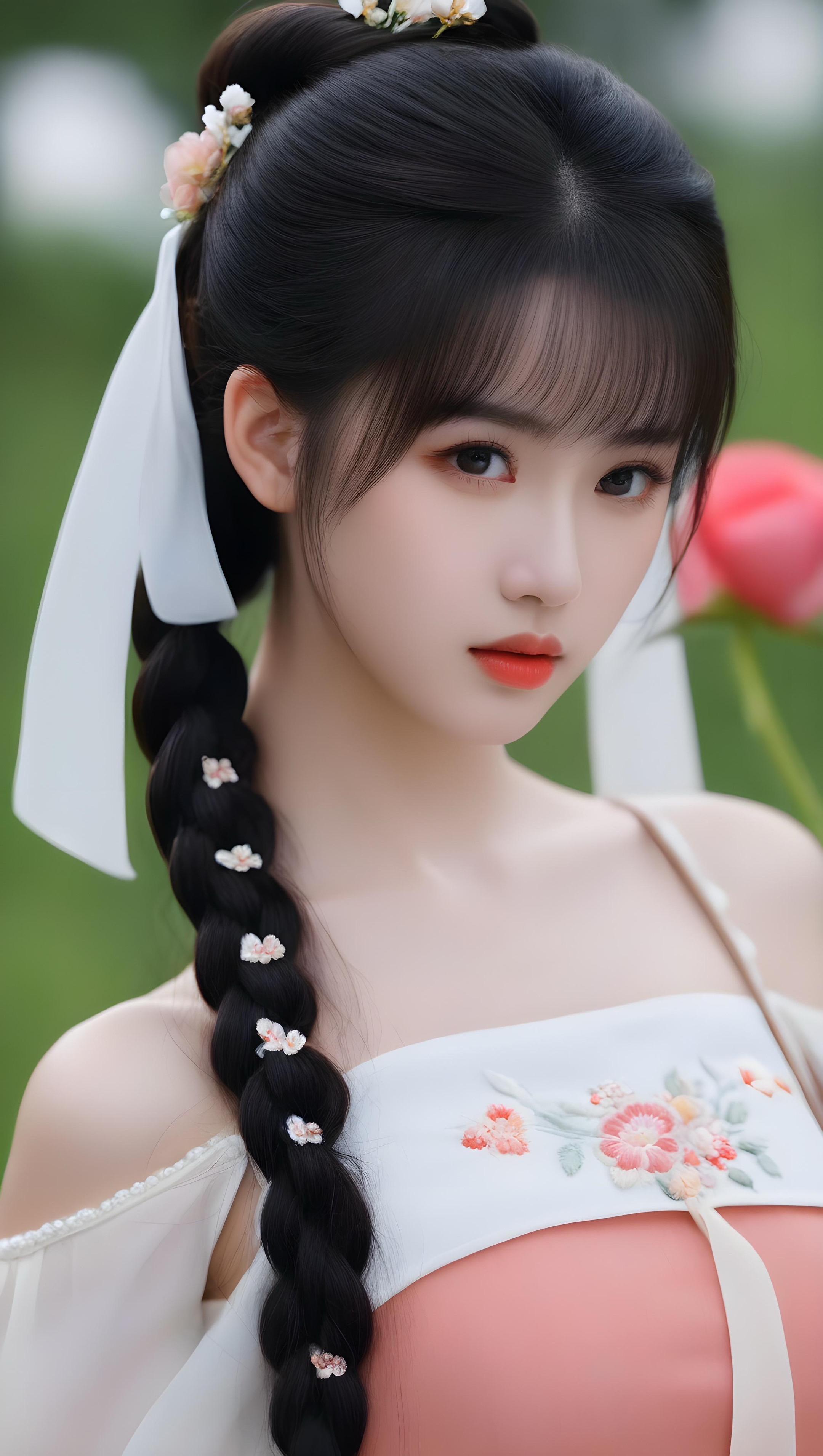 上热门🔥 清纯女神 欢迎取图 汉服造型 ai美女