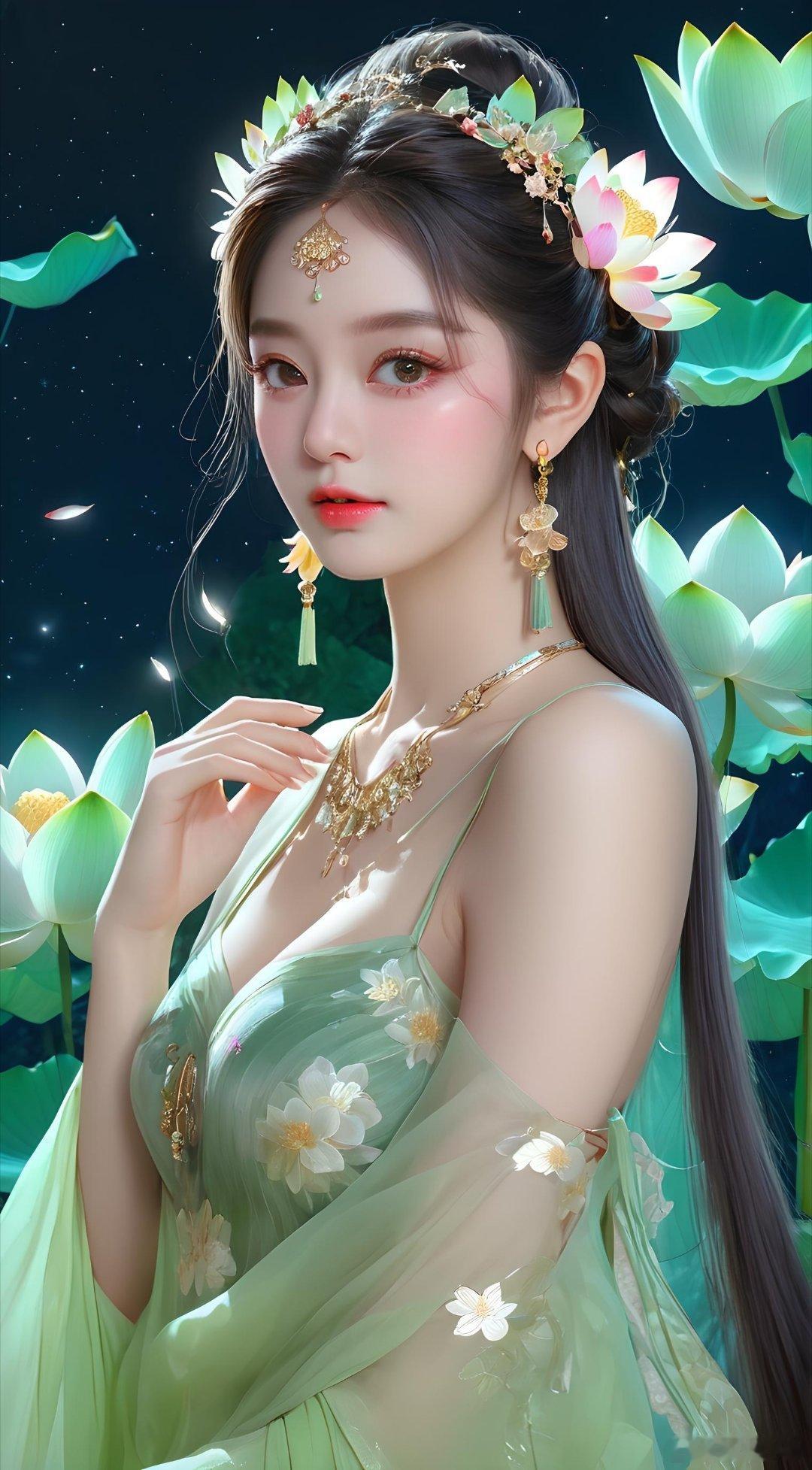 来一段荷塘月色，听我抚琴品茶唱小曲#荷塘月色##小仙女# ​​​