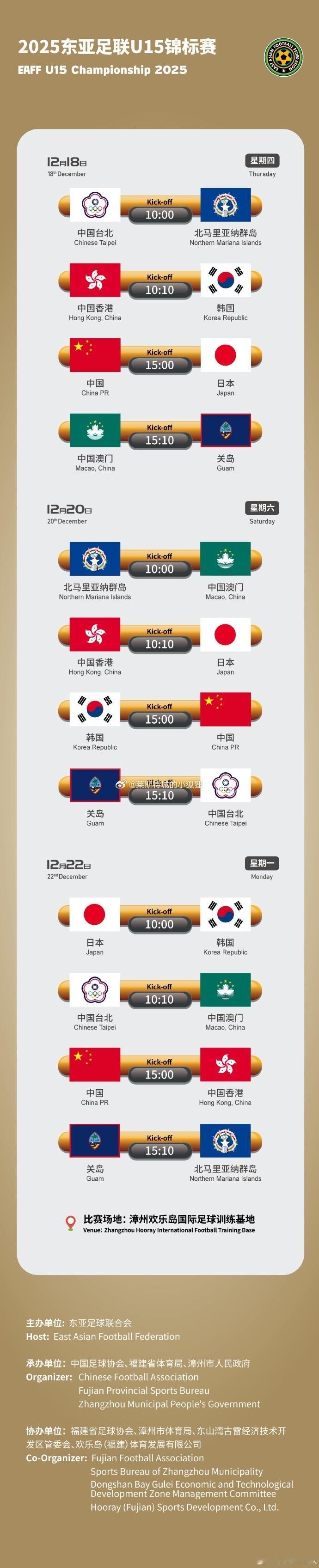 2025东亚足联U15锦标赛将在漳州欢乐岛进行 中超联赛热点解读留洋球员动态