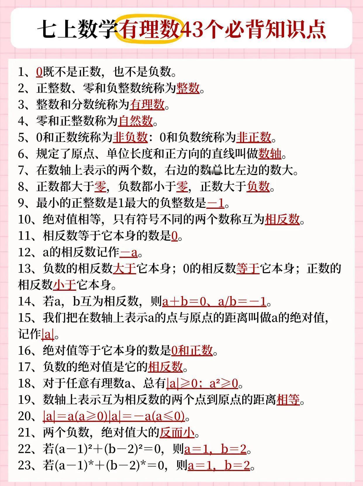 这才是七上数学月考成绩110+的正确打开方式